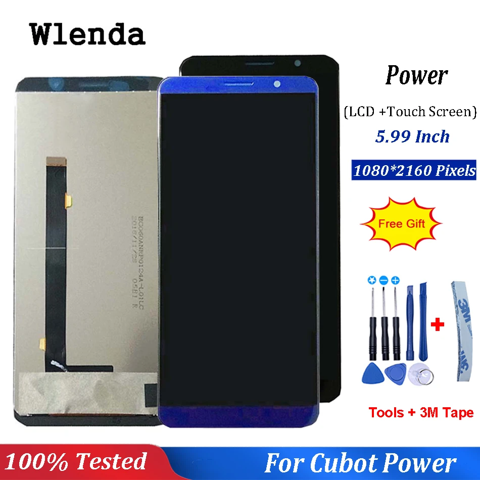 

Black/Blue For Cubot Power LCD Display and Touch Screen 5.99 inch Mobile Phone Accessories For Cubot Power + Free Tools
