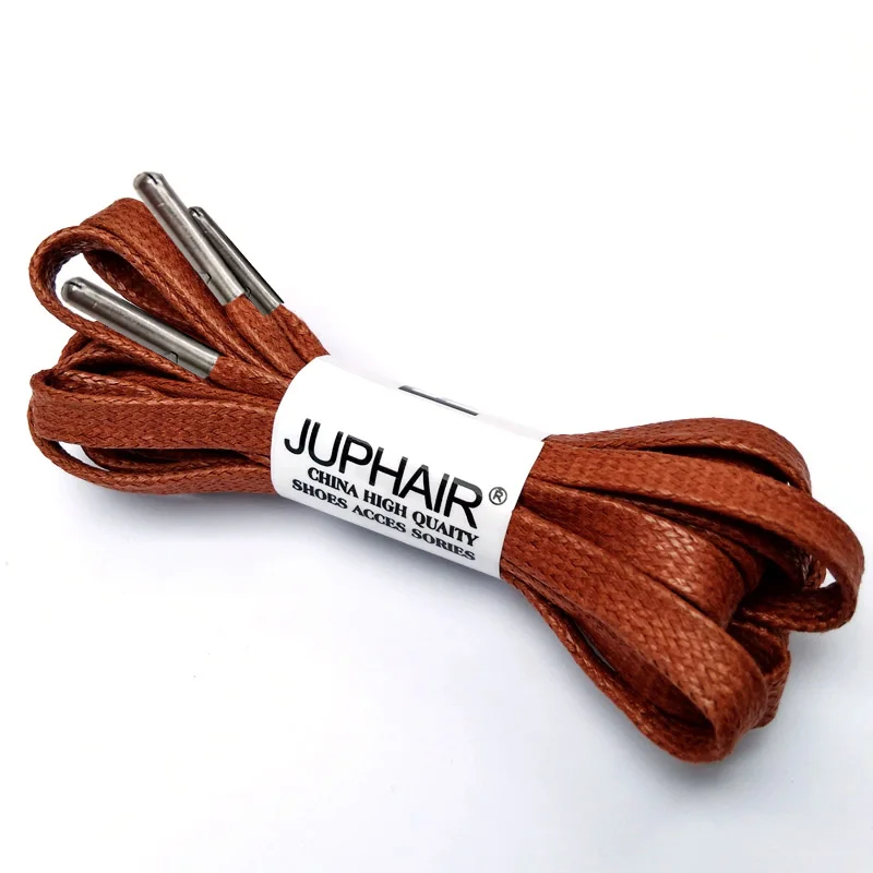 1 Pair Waxed Cotton Flat Shoelaces Leather Shoes Shoestring Leather Boots Shoe Laces Martin Boots Shoelace Metal Head High-grade