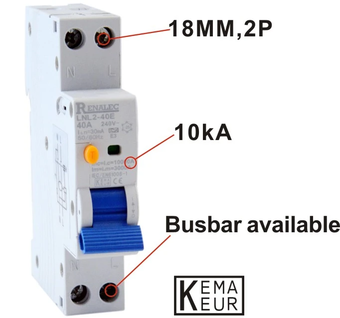 RCCB LNL2-40E 1P+ N 10KA электронный тип A