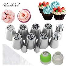 Unibird 30 шт./компл. русские трубчатые наконечники из нержавеющей стали факел Цветочные Кондитерские насадки с пакеты для выпечки торта Крем Deacorating инструмент