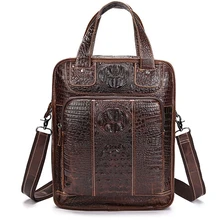 Новые сумки-мессенджеры из натуральной кожи в крокодиловом стиле для мужчин, сумка через плечо из воловьей кожи для мужчин, ipad, планшетных ПК, упаковка, портфели