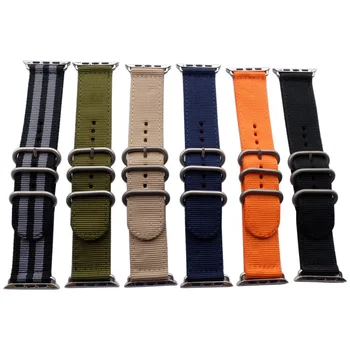 

Sport Nylon Canvas Fabric Smart Watchband 22mm 24mm Quality Nylon Watch band For Apple Watch band 38mm 42mm Nato Strap
