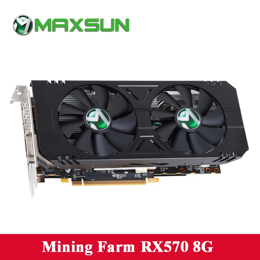 MAXSUN RX570 8 г Графика карты 256bit AMD GDDR5 7000 мГц 1168 мГц-124 2304 единиц 14nm DirectX 12 HDMI + DP DVI * 2