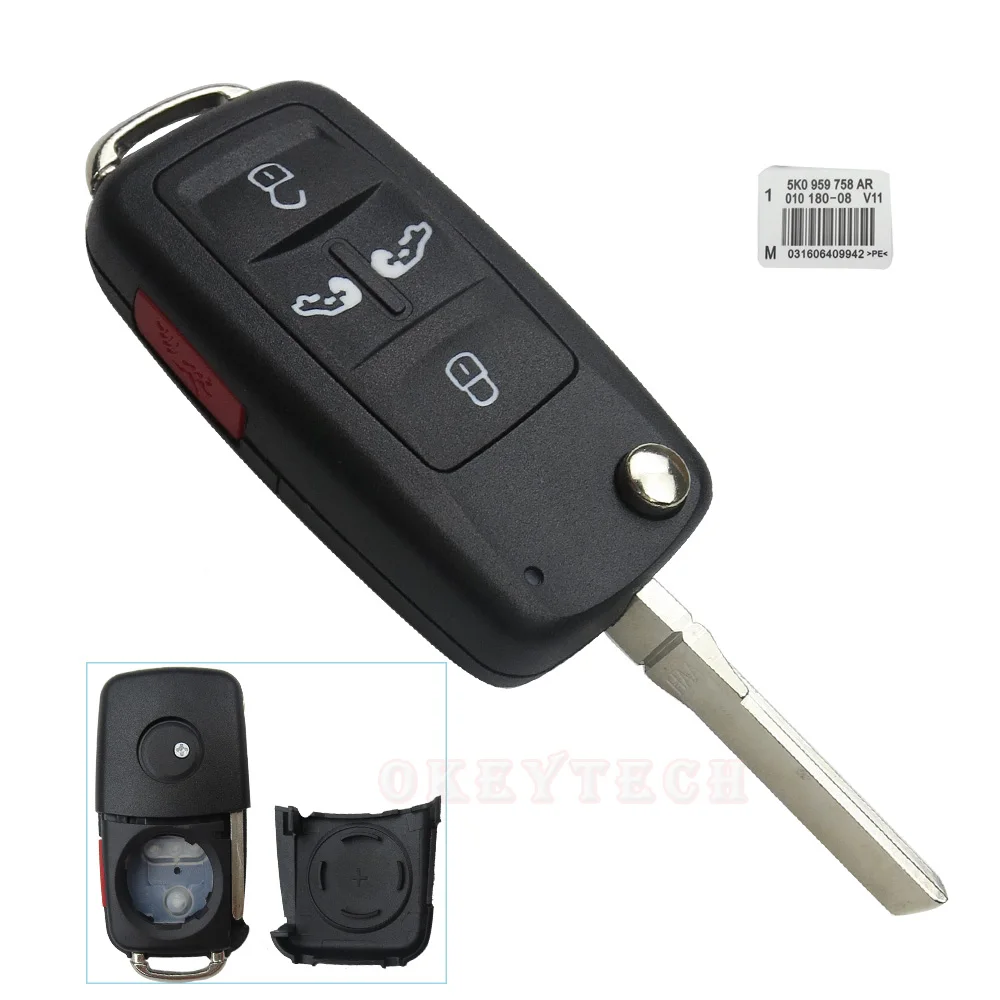 OkeyTech флип-ключ корпус автомобильного ключа дистанционного управления чехол для VW Volkswagan sharan Multivan T5 хорошее качество 5 Кнопка для vw авто чехол для ключей