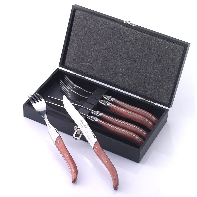 New 3 pcs Stainless Steel Steak Knife + 3 pcs Steak Fork Set w