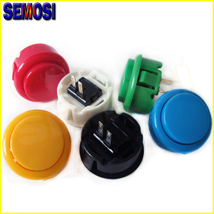 

10 pcs 30mm Round Push Button for Operated Arcade Games Machine DIY Arcade Controller Parts Replacement