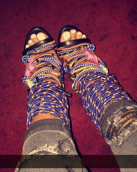 colorful rope heels