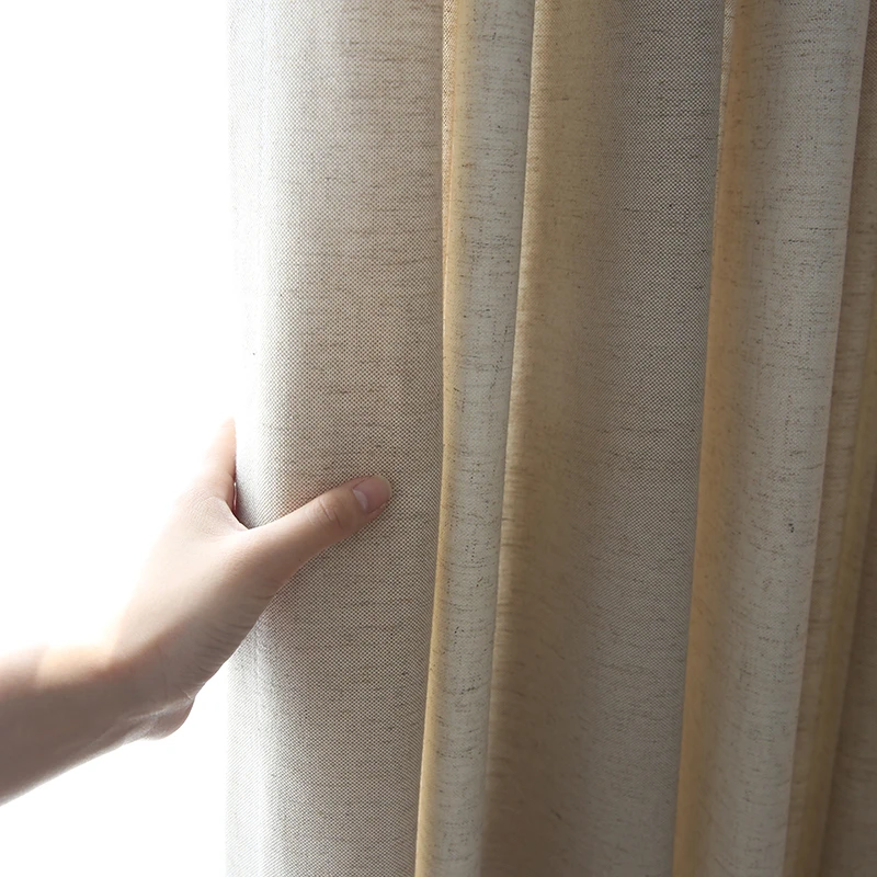 Innermor Soft Faux Linen Curtains For Living Room Striped Jacquard