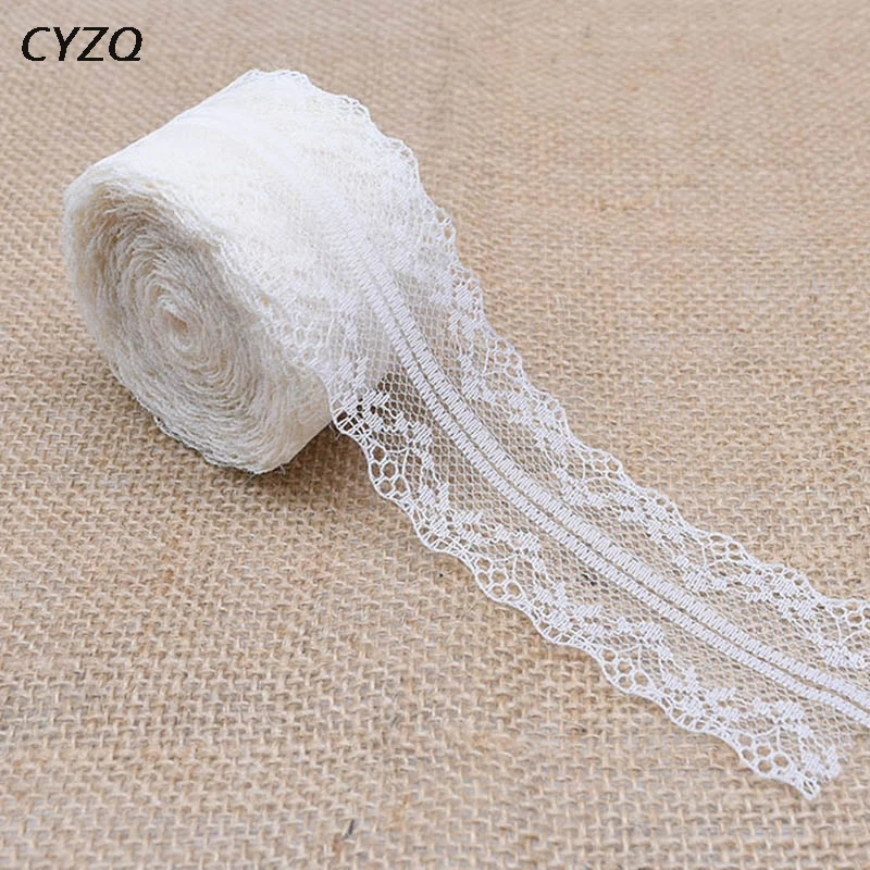 

10m/roll 4cm Lace Trim 4cm Beautiful Lace Ribbon Tape DIY Embroidered African Lace Fabric for Sewing Accessories Wedding Craft