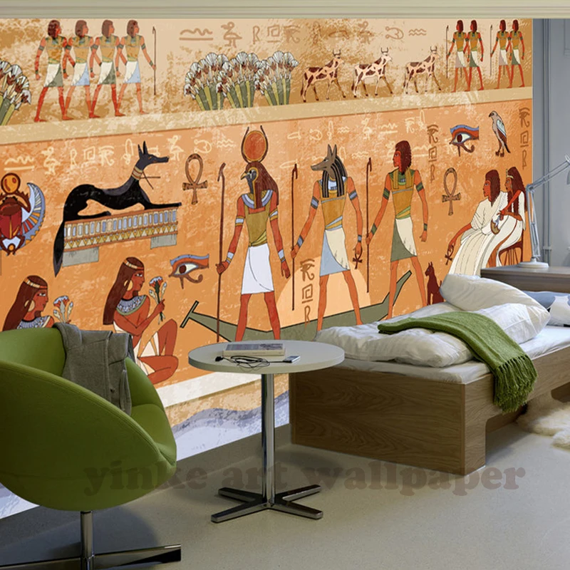 

photo wallpaper 3D European retro egypt pharaoh and God art wallpaper restaurant sofa backdrop 3d wallpaper mural wall painting