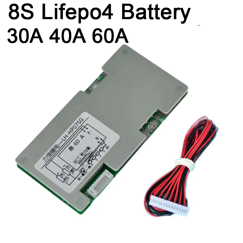 8S 30A 40A 60A BMS Lifepo4 литий железо фосфатная батарея защита фосфата с балансировочными
