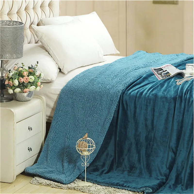 Buy new 2017 Solid Soft Winter Blankets 100 Polyester