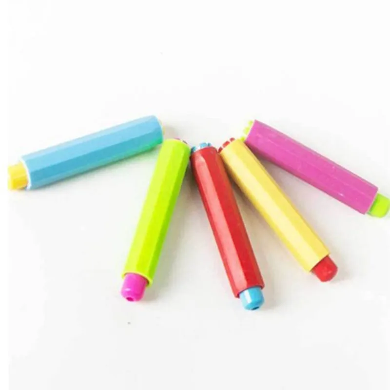 다채로운 플라스틱 먼지없는 초크 홀더 펜 초크 클립, 교사용 Porta Tiza 칠판 스티커 칠판, 10 PCs/로트