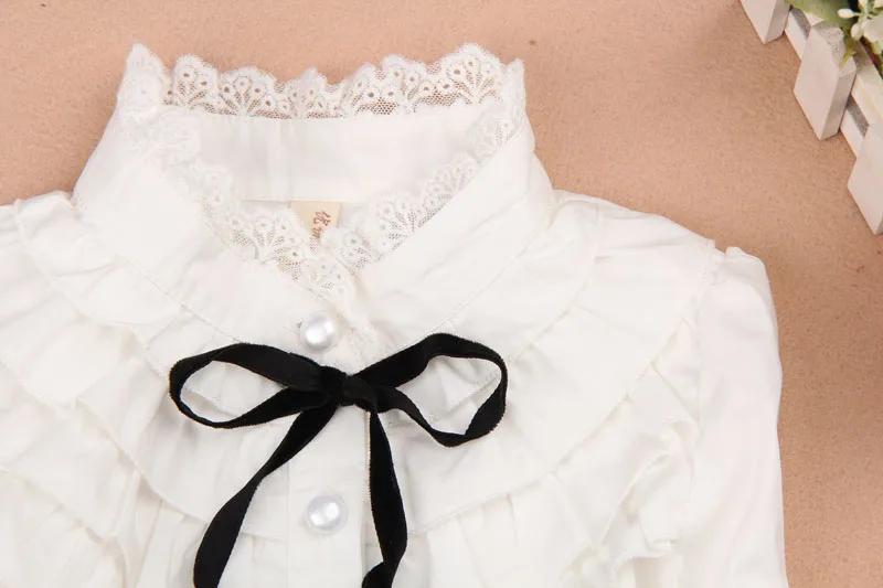Г., Осенняя детская одежда блузка для девочек Одежда для детей Белая школьная блузка для девочек Детская рубашка из хлопка с кружевным воротником возраст от 2 до 16 лет