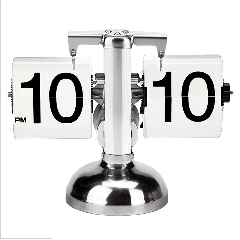 

Retro Auto Flip Clock Vintage Creative Flip Page Digital Clocks Flip Over Down Table Clock Flap Desktop Watch 24 Hours Display