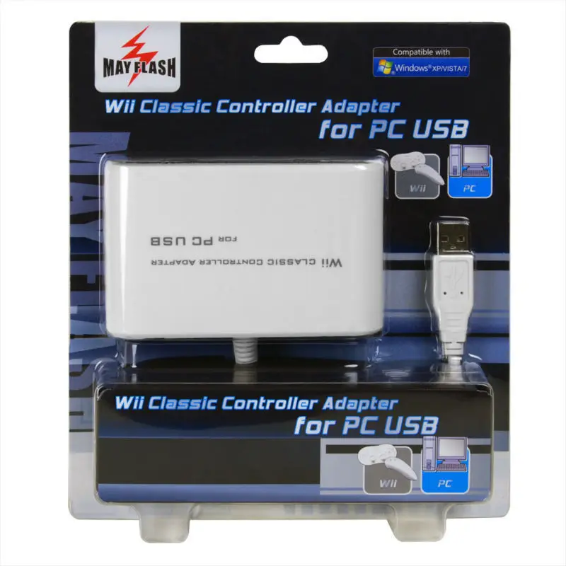 Белый MayFlash двухпортовый классический контроллер Pro Nunchuk USB адаптер ПК для wii для PS3 совместим с Windows 98/XP/Vista/RT/8