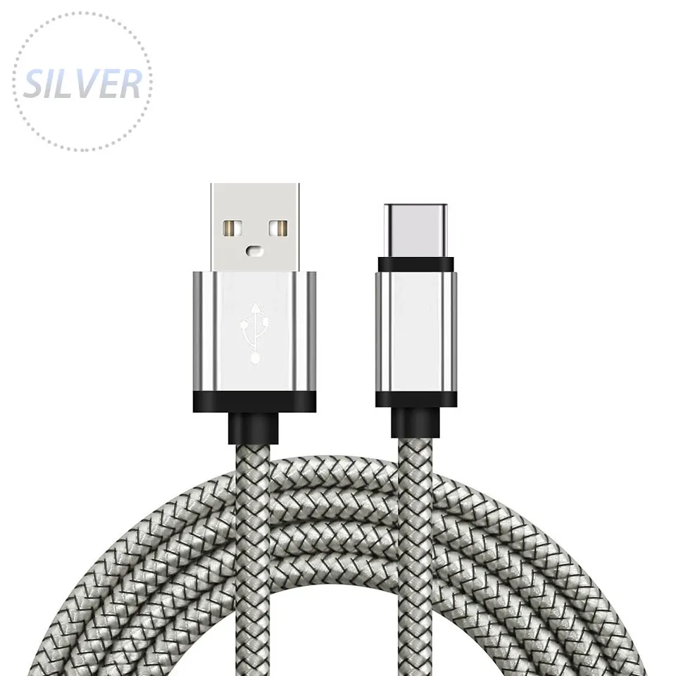 Зарядный кабель usb type C для Samsung Galaxy A8/A9 A3/A5/A7 A40 A60 1/2 Метр длинный мобильный телефон зарядное устройство короткий шнур - Тип штекера: Silver Cable