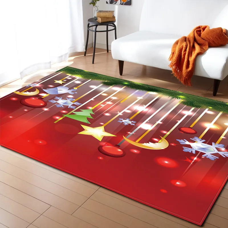 

Nordic Carpets Soft Flannel 3D Printed Area Rugs Christmas Snowman Mat Rugs Anti slip Large Rug Carpet for Living Room Decor