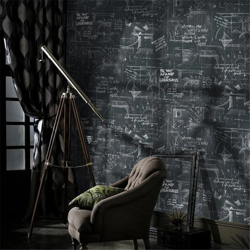 

beibehang papel de parede 3D Poster modern abstract lines black blackboard vintage wall paper roll wallpaper for walls 3 d