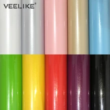 Глянцевый ПВХ-винил контактная бумага для кухонных шкафов, дверная крышка, наклейки для домашнего декора, водонепроницаемая Съемная самоклеющаяся настенная бумага