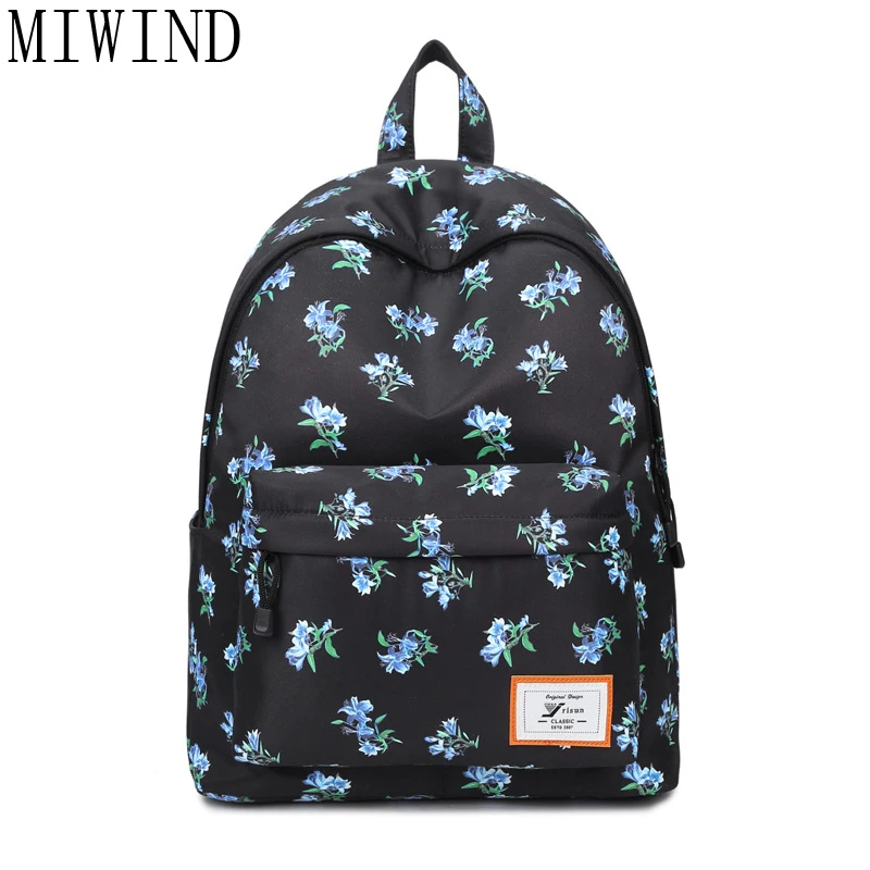MIWIND Floral laptop backpack school bags for teenagers mochila masculina fashion bookbag backpacks rugzak sac a