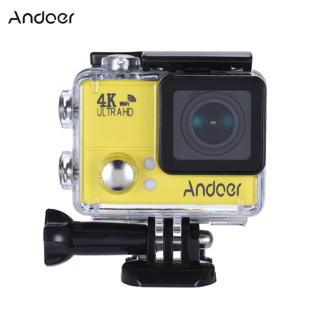 Andoer AN4000 4K камера 16MP WiFi Экшн-камера 1080P " ЖК-экран Широкоугольный объектив Поддержка медленной фотосъемки с дистанционным управлением - Цвет: Цвет: желтый