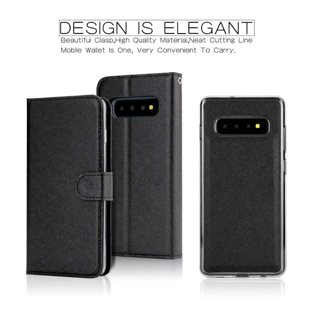 

W7ETBEN 2 in 1 Detachable Magnetic Case with Stand Feature and Card Holder for samsung S10 S10plus