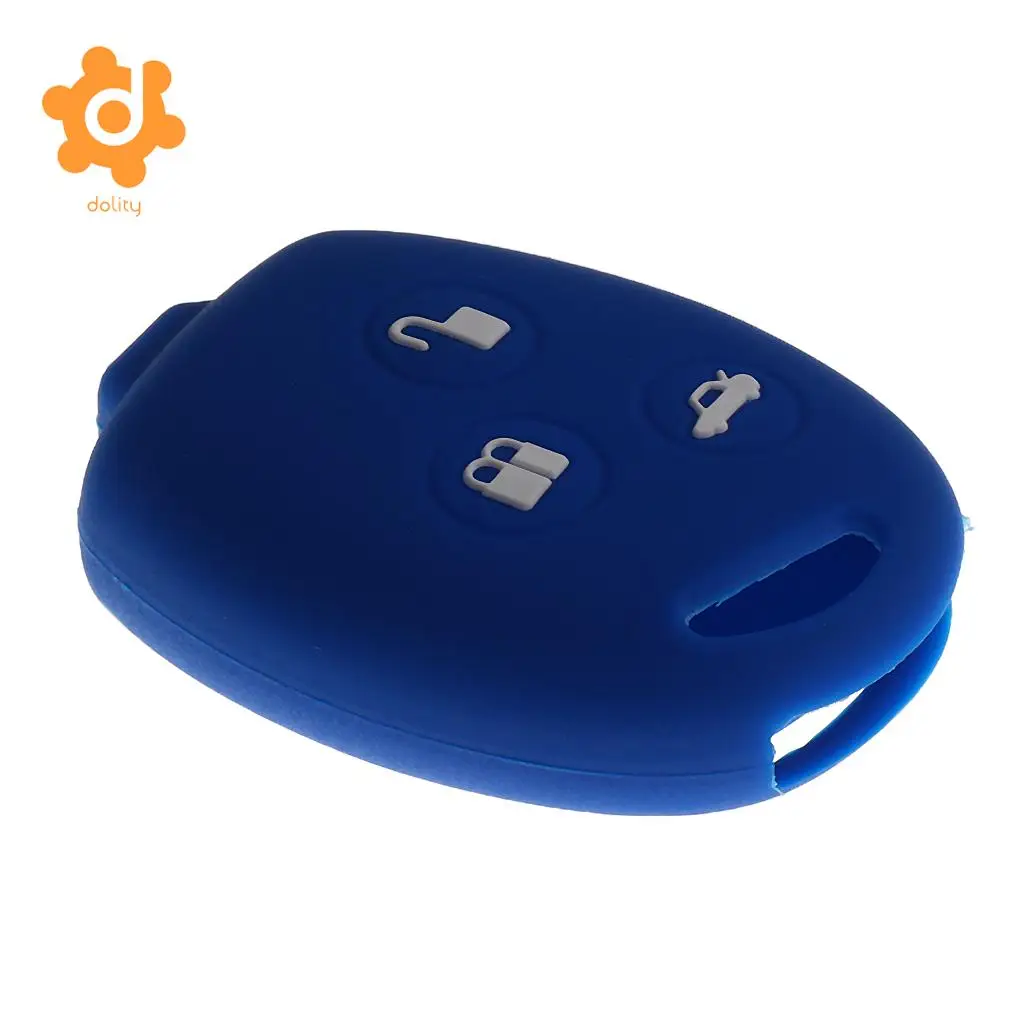 Car Key Shell Fob Case Cover Protector KP-102 for Ford Fiesta Blue+White