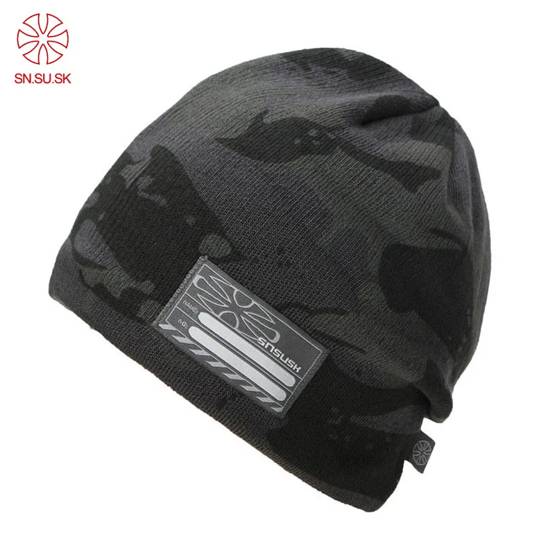 2019 جديد الرجال التزلج القبعات الدافئة الشتاء الحياكة التزلج قبعة بيني على الجليد صوف مبطن قبعة تزلج مكافحة الإرهاب كامو قبعات