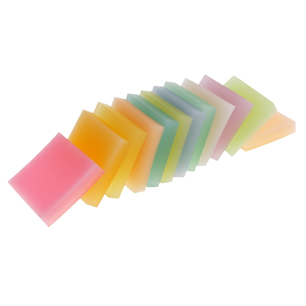 12pcs Translucent Square Rubber Stamp Carving Blocks for DIY Own Stamps