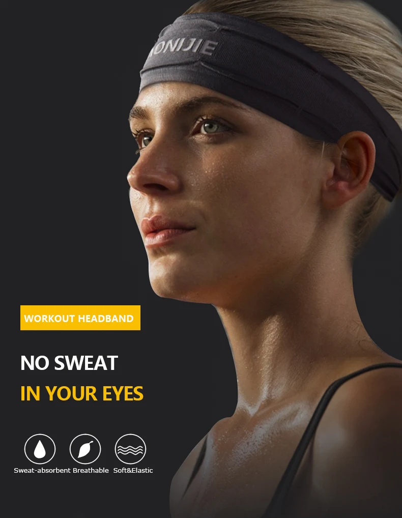 AONIJIE Workout Headband Non-slip Sweatband Wrist Band Soft Stretchy Bandana Running Crossfit Yoga Fitness Running E4086