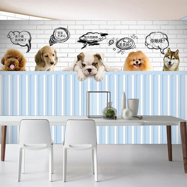 カスタム 3d 写真の壁紙壁画ベッドルーム Hd 壁紙かわいいペット犬 3d 絵画ソファ背景の壁の家の装飾壁画 Aliexpress Mobile