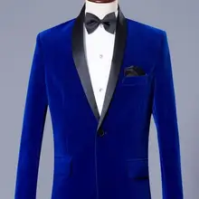 Синий этап торжественное платье Свадебные Костюмы Блейзер приталенный Мужской Блейзер комплект шафер, свадебная костюм банкет мужская куртка+ брюки+ галстук-бабочка