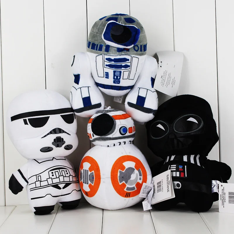 

4Styles Star Wars 20cm The Force Awakens BB8 R2D2 Stormtrooper Kylo Ren Darth Vader Plush Toy Pendant Doll