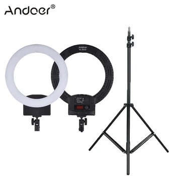 

Andoer RL-560D 12inch LED Ring Light Bi-color 3200K-5600K Dimmable for DSLR Camera Smartphone Youtube Photo Self-portrait