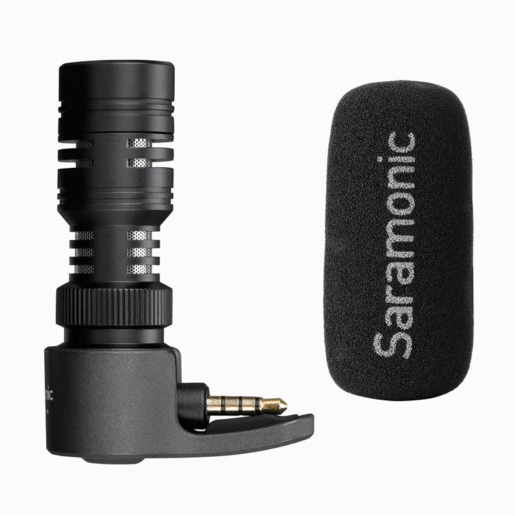 Saramonic SmartMic+/Di/UC TRRS направленный микрофон с поролоновым ветровым стеклом для IOS iPhone x 8 7 7 plus Android смартфонов