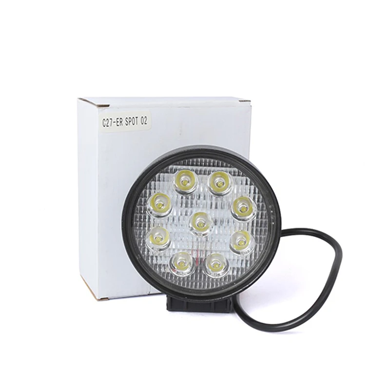 

4 Inch 12V/24V 27W Hi-power Universal Work Light Waterproof Circular LED Work Light for Motorcycle / Tractor / Boat