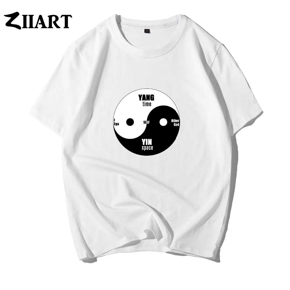 Yin Yang Tai Chi Space Time Ba gua I Ego Self другой God Man/хлопковая Летняя Повседневная футболка с
