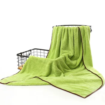 

2019 New Coral Velvet bath towel solid color soft water suction thickening increase adult bath towel 70*140