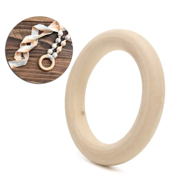 

100mm Natural Wood DIY Wooden Beads Connectors Circles Rings Beads Lead-Free