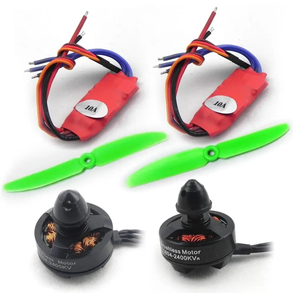 2x бесщеточный двигатель 1804 2400KV CCW CW+ 2x 10A Simonk ESC+ 1 пара 5030 Пропеллер для 240 250 мультикоптера