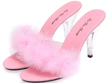 Shoes Women’s Sexy Sandals Slippers Transparent Shoes Fine With 10cm Heels High-Heeled Catwalk 5 Color Plus-size 34-44