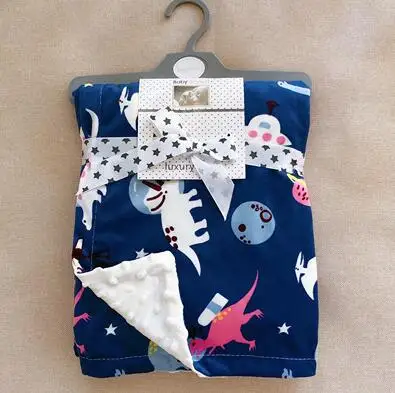 H Мультяшное детское одеяло s уплотненный двухслойный флис младенческое Пеленание младенца конверт коляска обертывание постельное белье для новорожденных малышей одеяло - Цвет: H