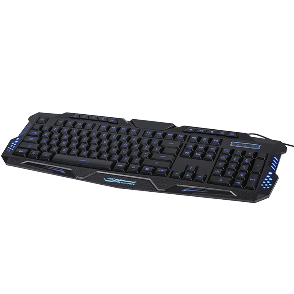 

3 color Light USB mechanical hand keyboard English back light 114 Keys Three color light M200 game mechanical keyboard