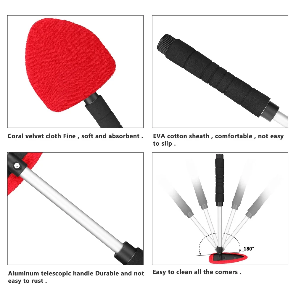 Съемная щетка для окон автомобиля, очиститель стеклоочистителя из микрофибры, щетка для чистки, тряпка для лобового стекла автомобиля, инструмент для автоматической очистки, щетка для мытья