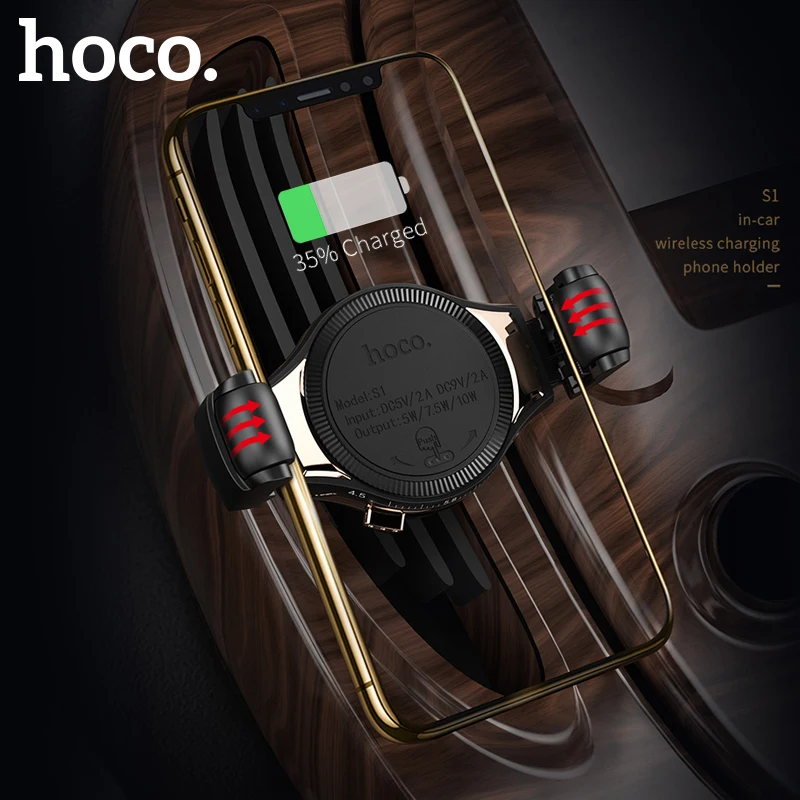 

HOCO Qi Car Wireless Charger for iPhone Xs Max XR X 8 10W Fast Charging Wireless Mount Holder for Samsung S9 S8 Car Phone Holder