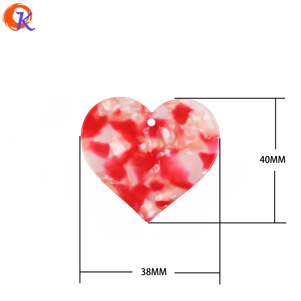 Выберите цвета 40 x мм 38 мм ювелирные аксессуары 20 шт./лот в форме сердца уксусная кислота Смола Материал Бусины Подвески для изготовления
