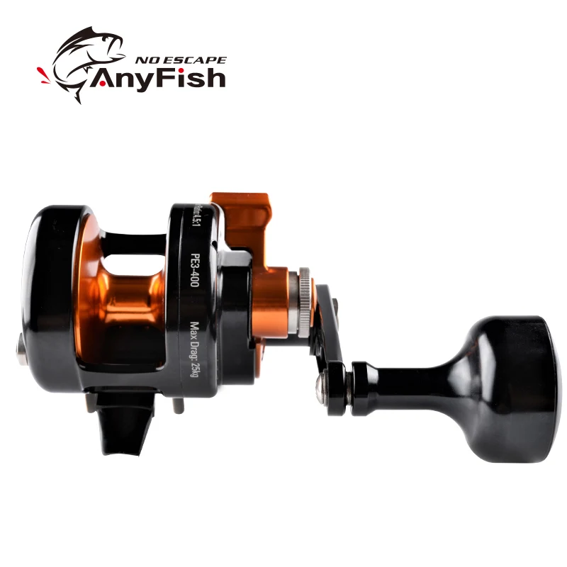 

ANYFISH JIGGING POWER JIG Fishing Wheel metal slow jigging reel300/400 model Gear Ratio 4.5:1drag 25kg saltwater right/left hand