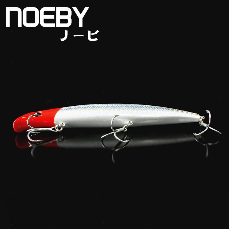 NOEBY 1 шт. рыболовная приманка 120 мм/16 г 0-0,9 м плавающая жесткая бионическая приманка гольян VMC тройные Крючки длинная рыбка спиннинг НБЛ 9029