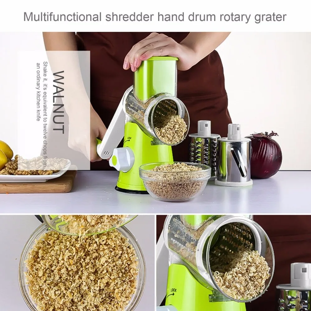 Многофункциональный измельчитель овощей ручной барабан Поворотная Терка Shred картофель слайсер роликовая форма нержавеющая сталь рукоятка